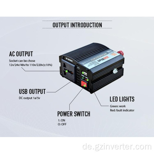 200W Mini -Automobilmodifizierung modifizierter Sinuswellenwechselrichter